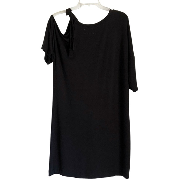 Lou & Grey Signature Soft Tie Shoulder Dress Black medium short sleeve casual - Picture 3 of 7